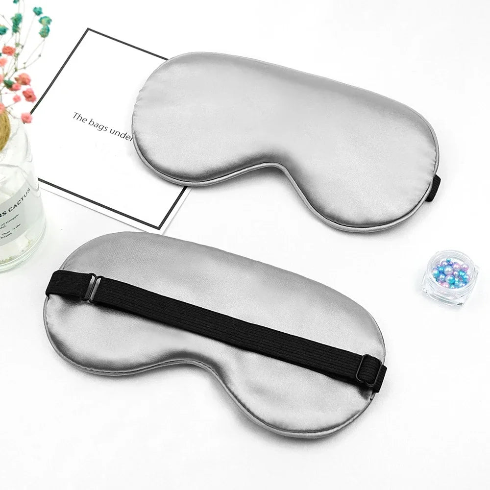 Eye Cover Imitated Silk Sleep Eye Mask Sleeping Padded Shade Patch Eyemask Blindfolds Portable Travel Eyepatch Travel Relax Rest