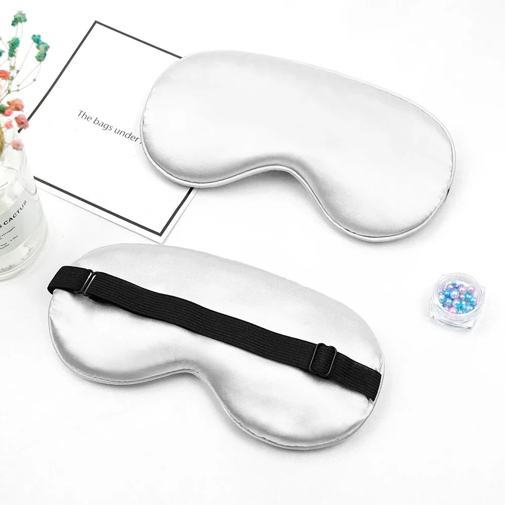 Eye Cover Imitated Silk Sleep Eye Mask Sleeping Padded Shade Patch Eyemask Blindfolds Portable Travel Eyepatch Travel Relax Rest