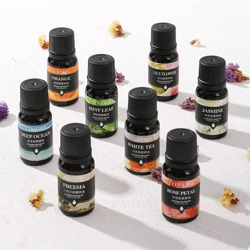 17Flavors 10Ml Essential Oil for Aroma Diffuser Airhumidifier Home Water-Soluble Lavender Rose Car Air Fresheners Perfume Refill