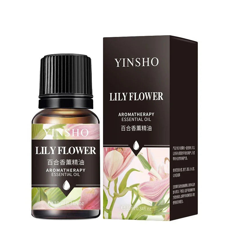 17Flavors 10Ml Essential Oil for Aroma Diffuser Airhumidifier Home Water-Soluble Lavender Rose Car Air Fresheners Perfume Refill