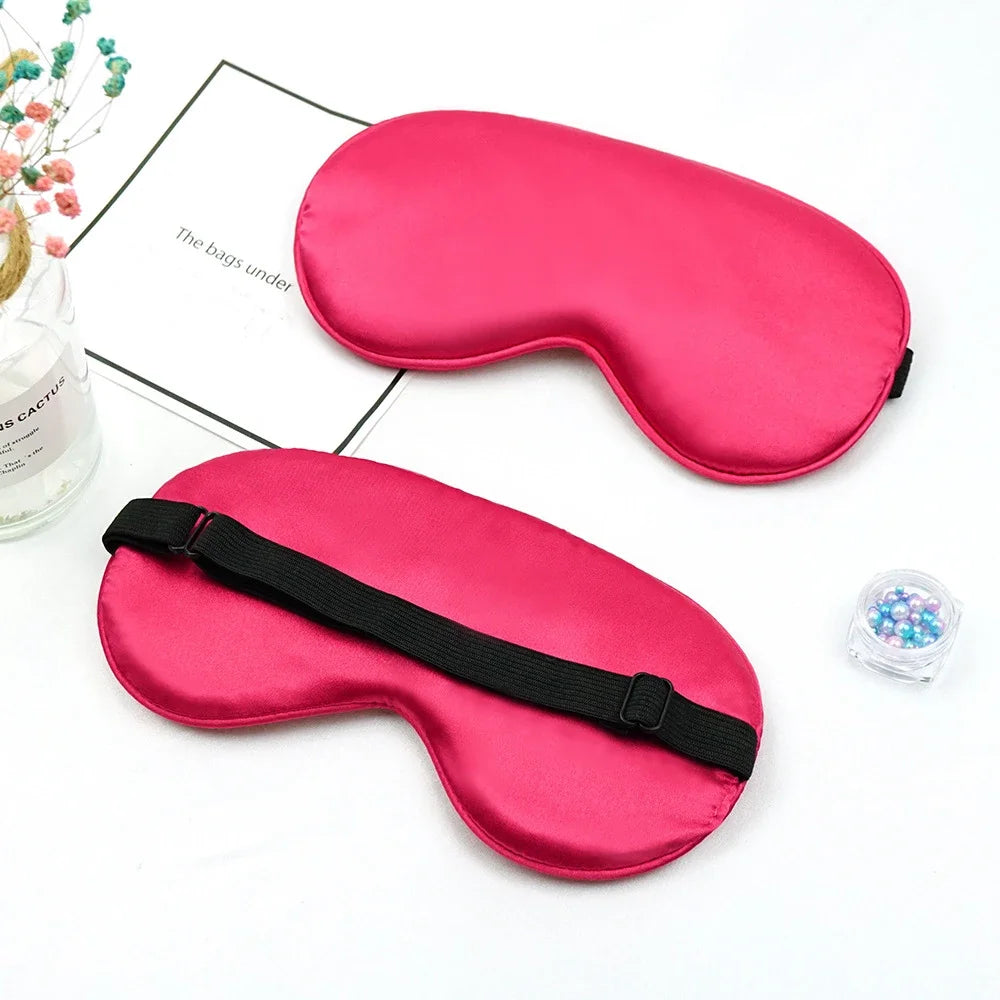 Eye Cover Imitated Silk Sleep Eye Mask Sleeping Padded Shade Patch Eyemask Blindfolds Portable Travel Eyepatch Travel Relax Rest