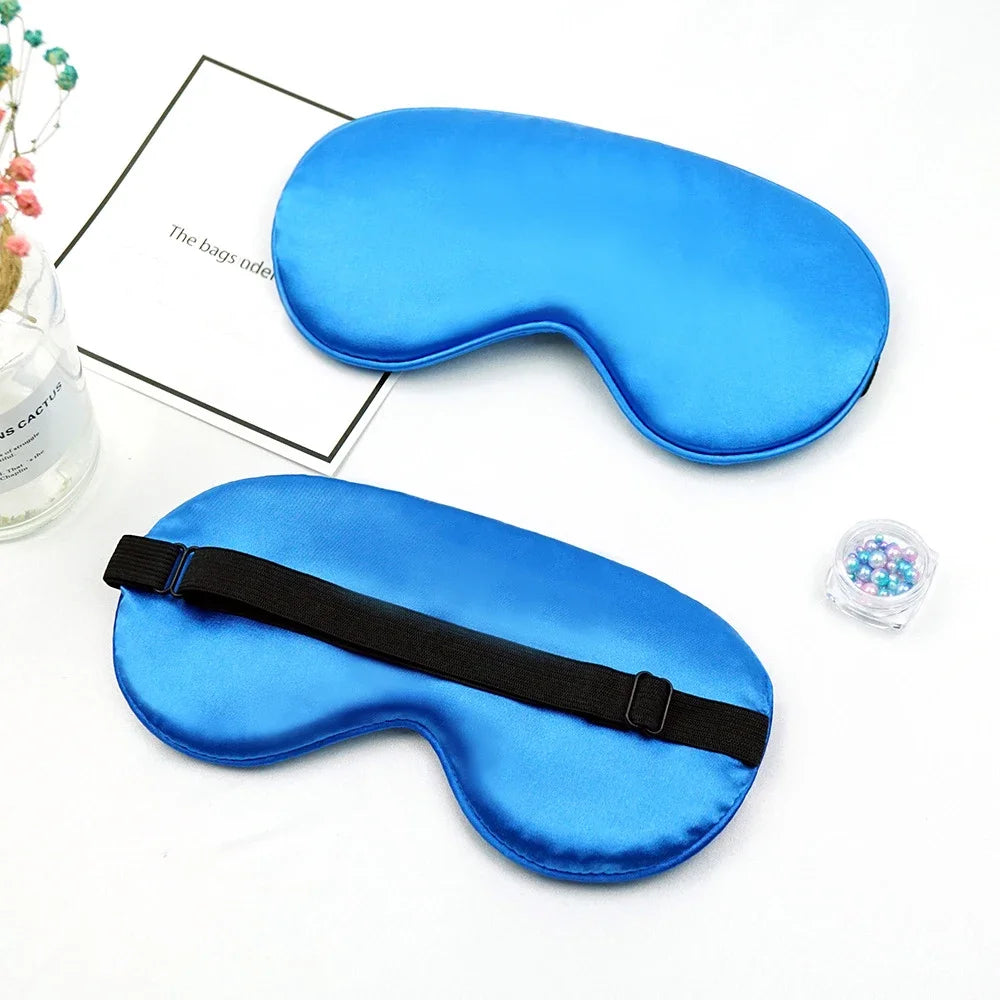 Eye Cover Imitated Silk Sleep Eye Mask Sleeping Padded Shade Patch Eyemask Blindfolds Portable Travel Eyepatch Travel Relax Rest