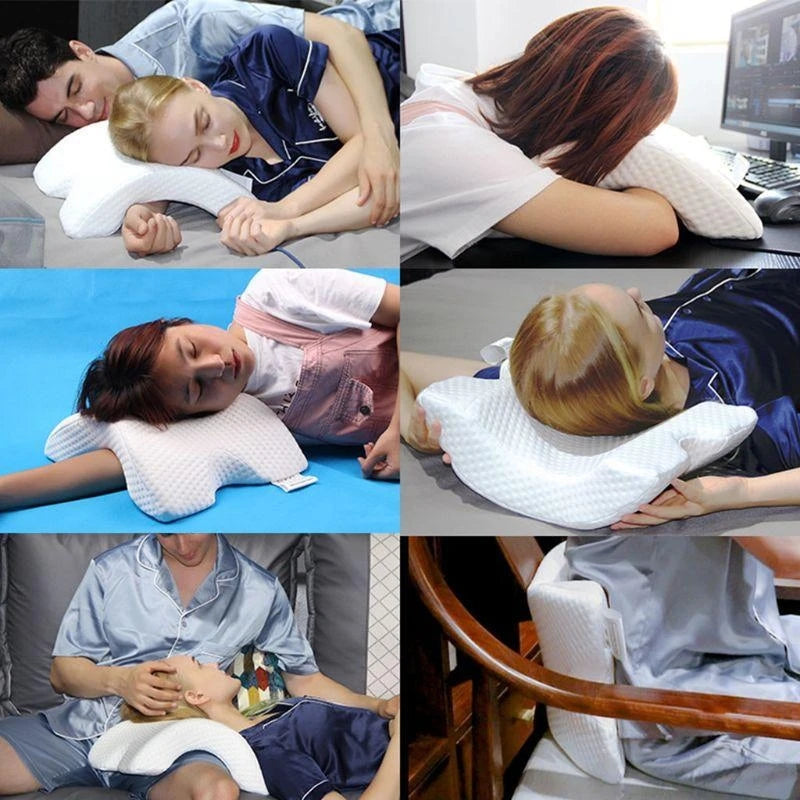 Arm Cuddling Curved Memory Foam Pillow Detachable Slow Tunnel Shaped Top Sale