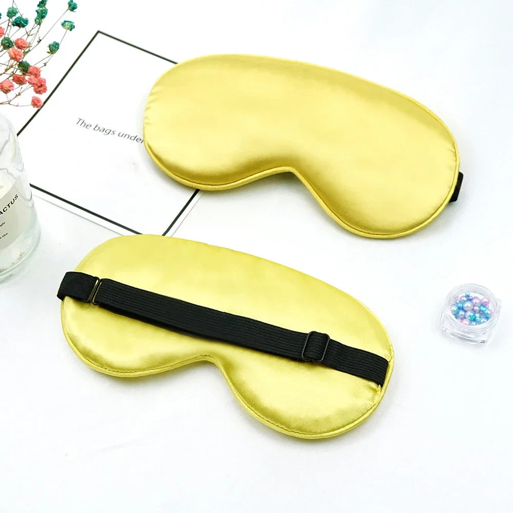 Eye Cover Imitated Silk Sleep Eye Mask Sleeping Padded Shade Patch Eyemask Blindfolds Portable Travel Eyepatch Travel Relax Rest