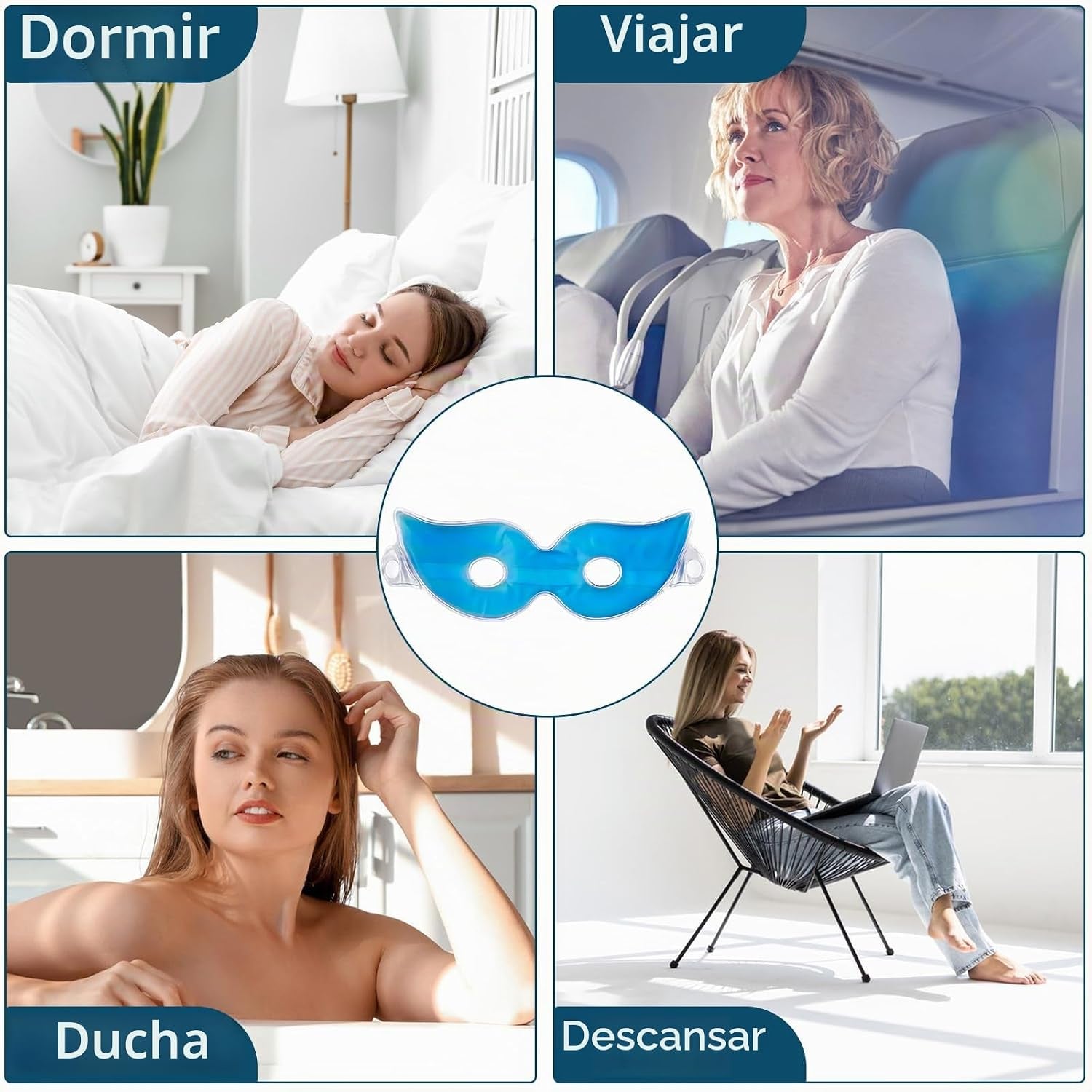 3 Piezas Máscara De Gel Para Ojos, Máscara De Ojos Refrescante Reutilizable, Antifaz De Gel De Calor Y Frío Para Migrañas, Ojeras, Sequedad De Ojos Y Dolor De Cabeza