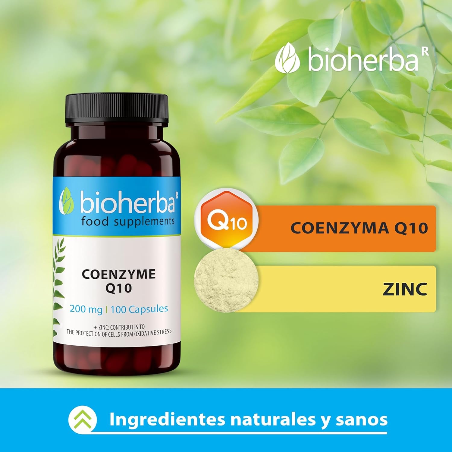 Coenzima Q10 – 100 Cápsulas De 200 Mg | Complemento Con Zinc – Bioherba (1)