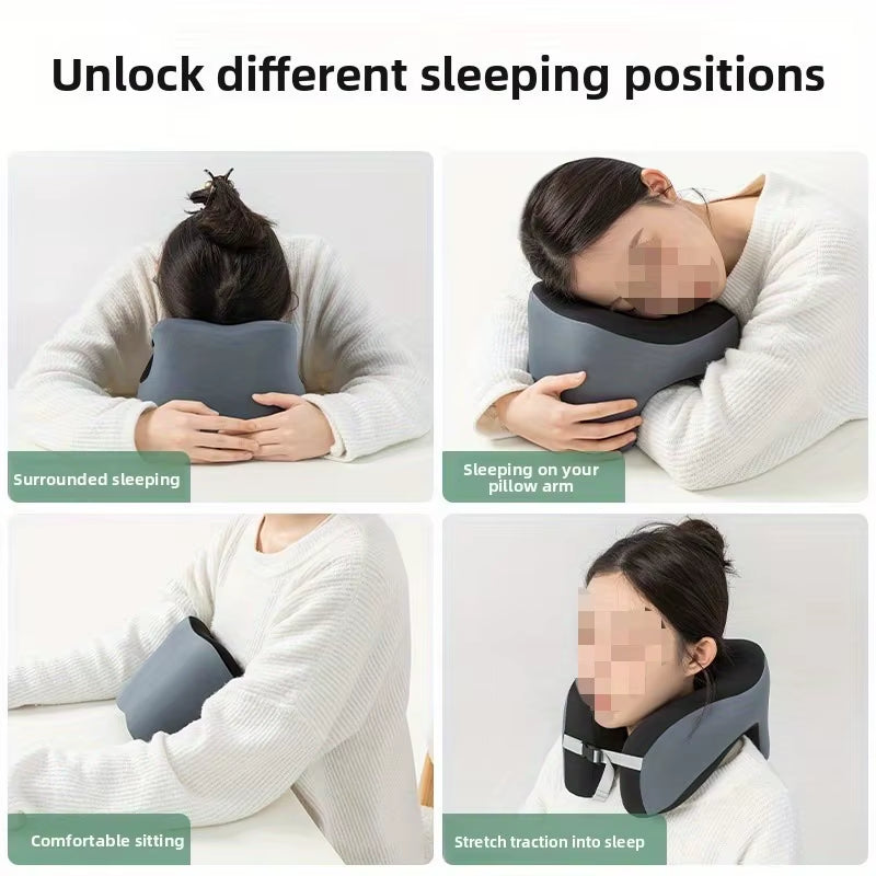 1Pc Memory Foam U-Shaped Pillow, Travel Neck Pillow, Sleeping Pillow, Neck Pillow, Portable Cervical Neck Support Pillow