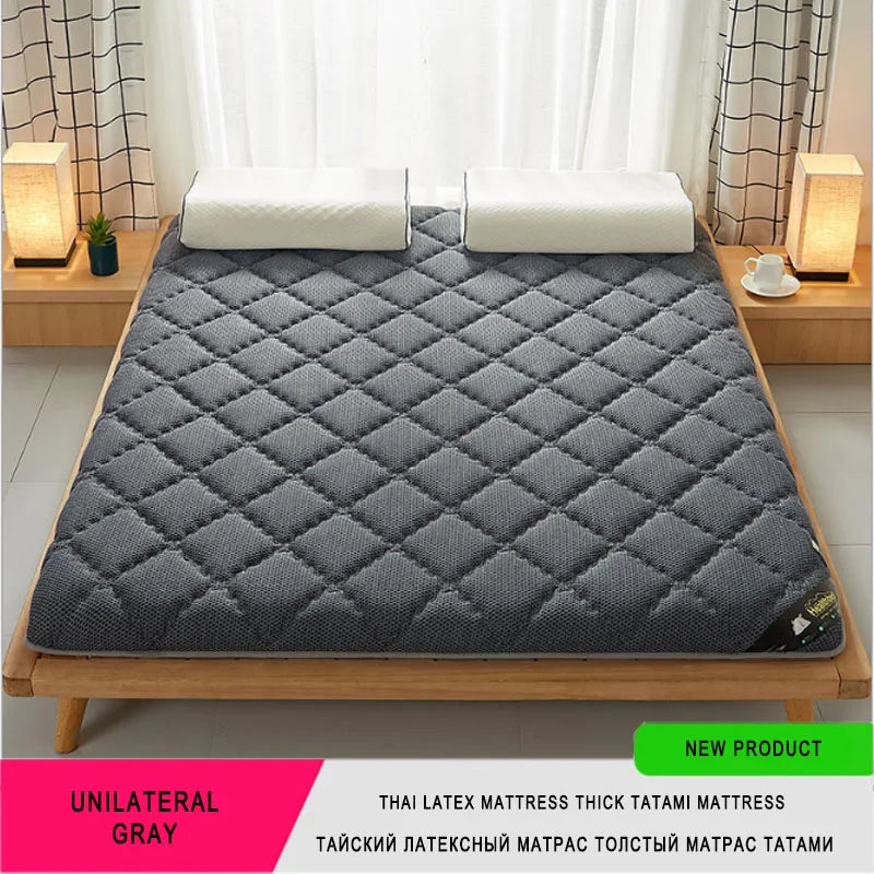 6/10Cm Thai Natural Latex Mattress Floor Mat 95D Filling Mattress Foldable Slow Rebound Tatami Cotton Cover Bedspreads Thickness