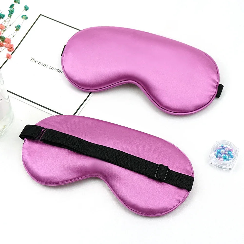 Eye Cover Imitated Silk Sleep Eye Mask Sleeping Padded Shade Patch Eyemask Blindfolds Portable Travel Eyepatch Travel Relax Rest