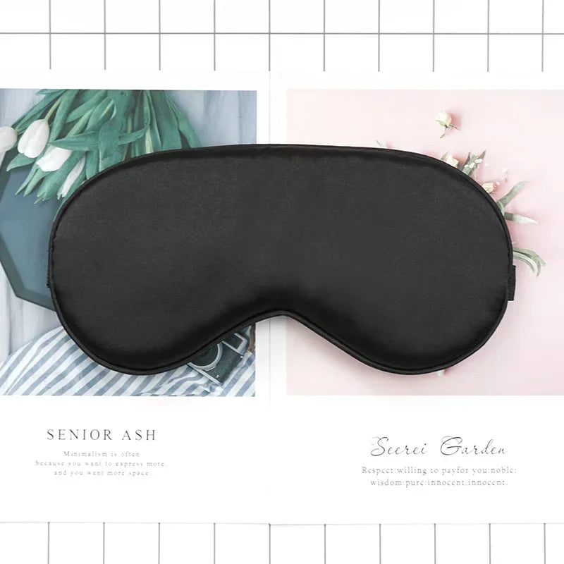 Eye Cover Imitated Silk Sleep Eye Mask Sleeping Padded Shade Patch Eyemask Blindfolds Portable Travel Eyepatch Travel Relax Rest