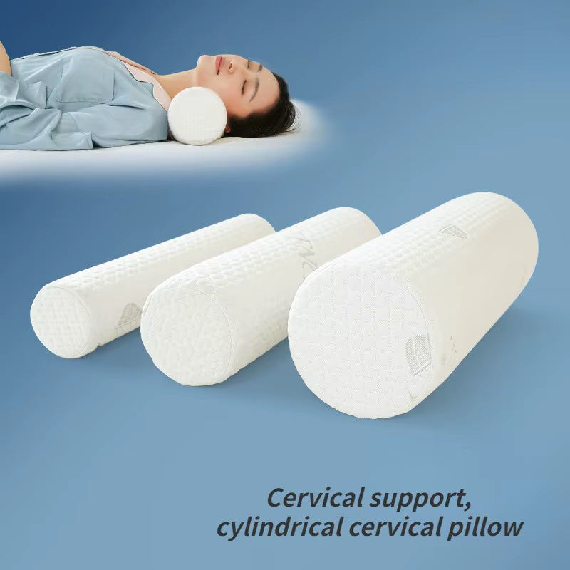 Cervical Neck Roll Memory Foam Pillow Bolster Pillow for Bed Support round Pillows for Bed, Legs, Back and Yoga
