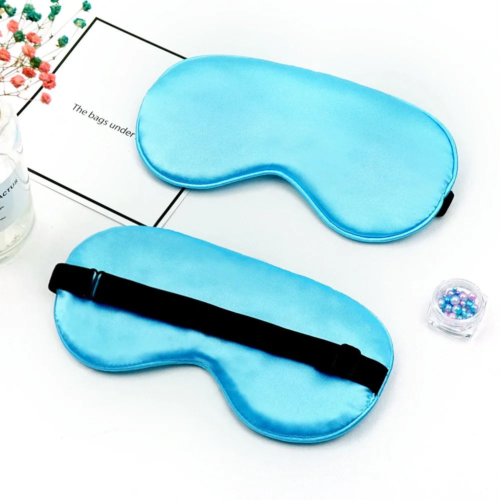 Eye Cover Imitated Silk Sleep Eye Mask Sleeping Padded Shade Patch Eyemask Blindfolds Portable Travel Eyepatch Travel Relax Rest