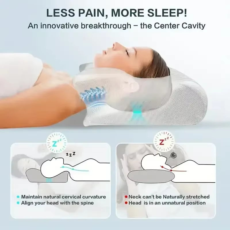 New Deep Sleep Pillow Horn Butterfly Pillow Cervical Spine Pillow Neck Pillow Sleeping Pillow Slow Rebound Memory Cotton Pillow