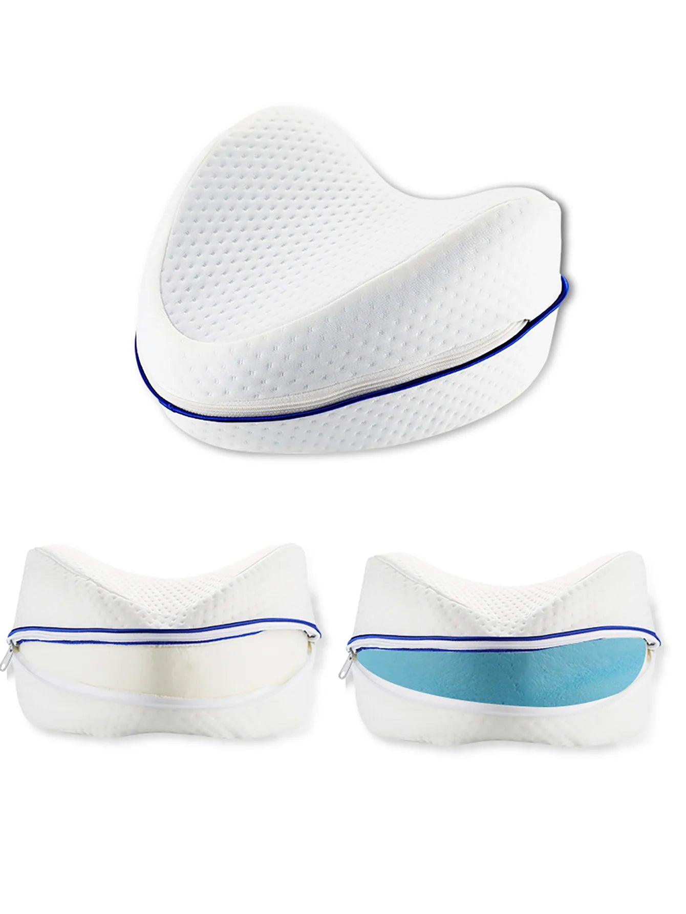 1Pc Leg Pillow Memory Cotton Slow Rebound Leg Pillow Side Lying Heart Shaped Memory Cotton Vein Cushion Leg Pillow
