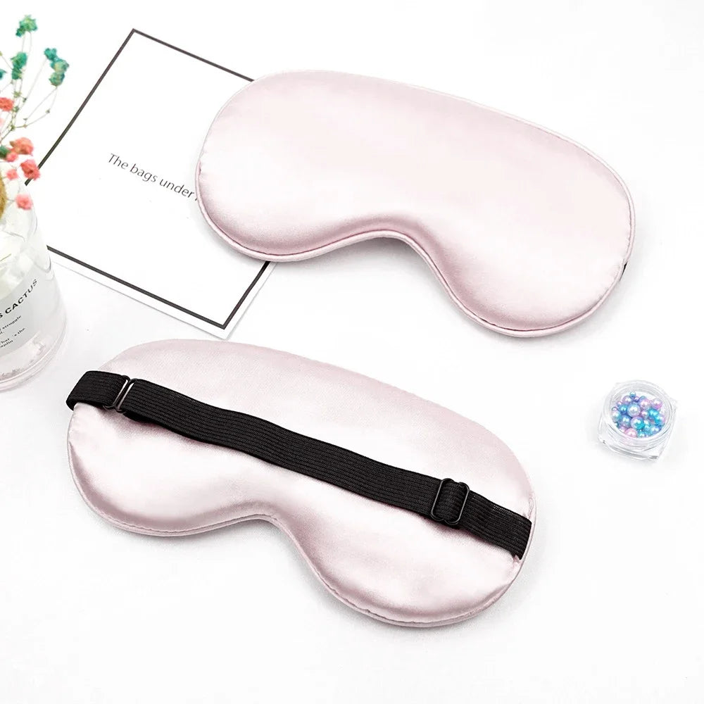Eye Cover Imitated Silk Sleep Eye Mask Sleeping Padded Shade Patch Eyemask Blindfolds Portable Travel Eyepatch Travel Relax Rest