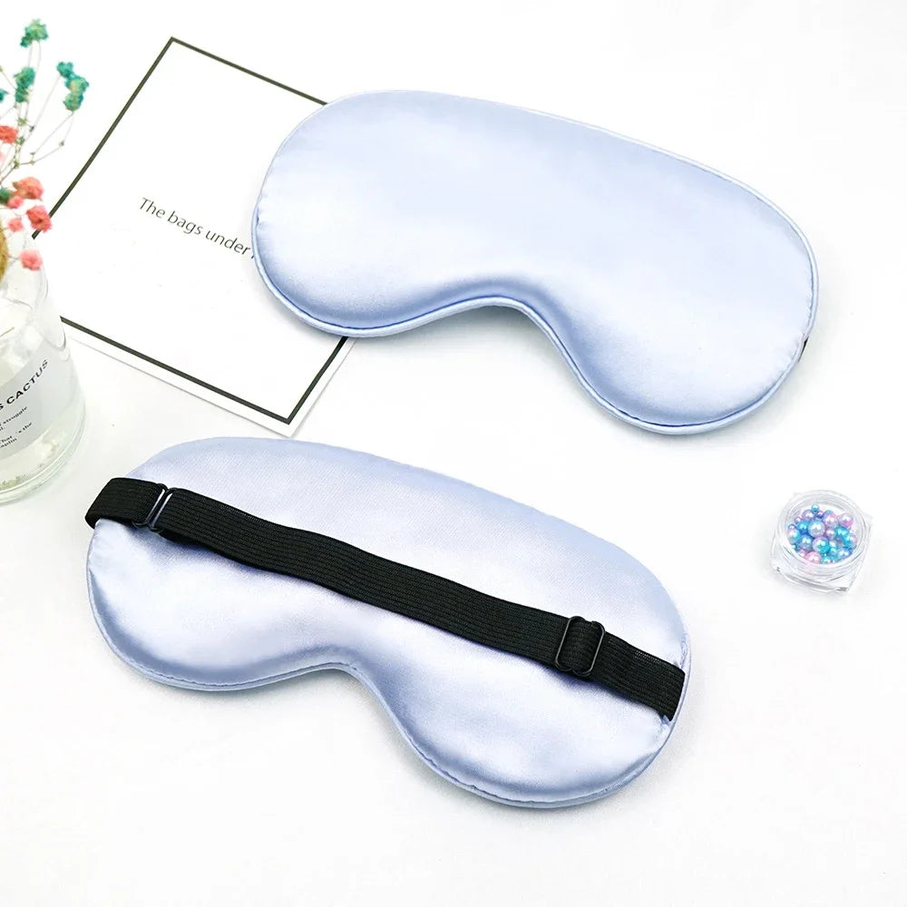 Eye Cover Imitated Silk Sleep Eye Mask Sleeping Padded Shade Patch Eyemask Blindfolds Portable Travel Eyepatch Travel Relax Rest