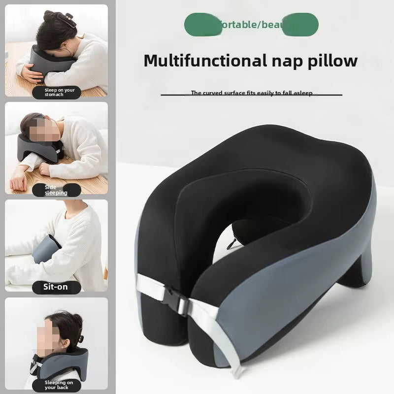 1Pc Memory Foam U-Shaped Pillow, Travel Neck Pillow, Sleeping Pillow, Neck Pillow, Portable Cervical Neck Support Pillow