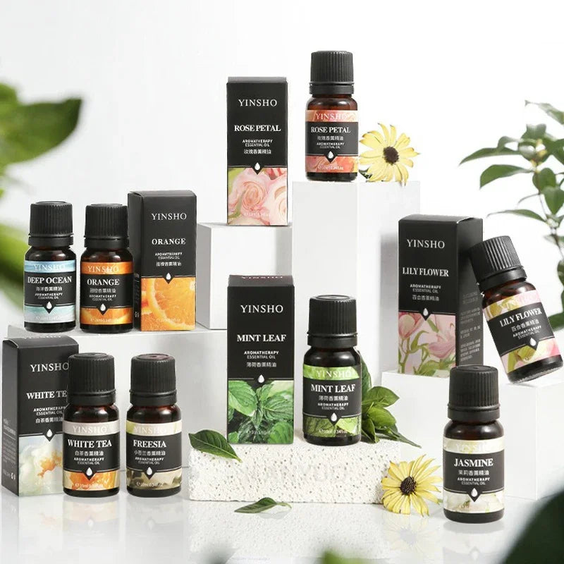 17Flavors 10Ml Essential Oil for Aroma Diffuser Airhumidifier Home Water-Soluble Lavender Rose Car Air Fresheners Perfume Refill