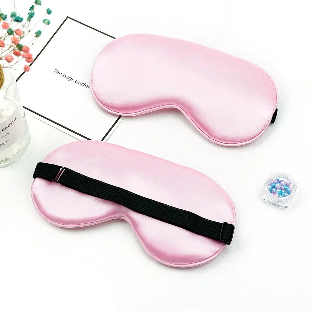 Eye Cover Imitated Silk Sleep Eye Mask Sleeping Padded Shade Patch Eyemask Blindfolds Portable Travel Eyepatch Travel Relax Rest